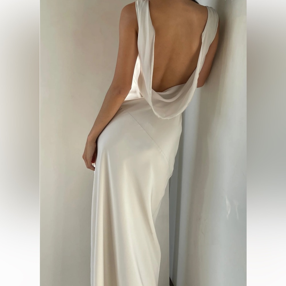 Satin Open Back Dress